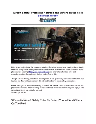 Airsoft Safety: Protecting Yourself and Others on the Field