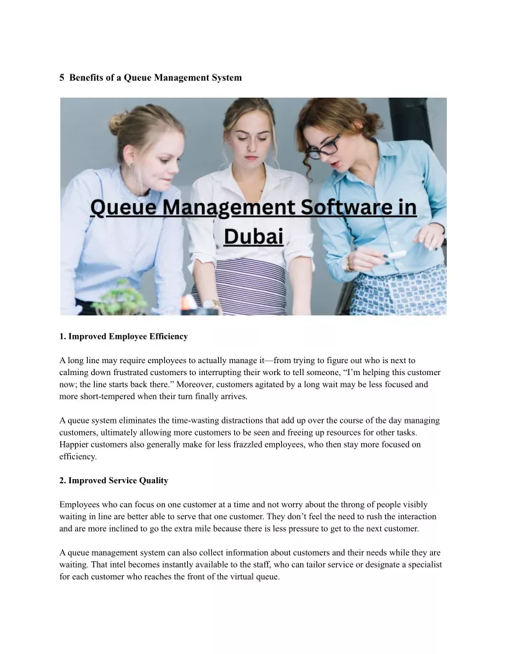 5 benefits of a queue management system