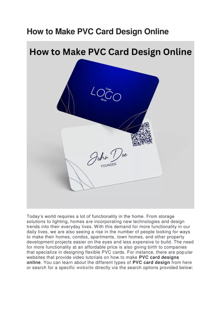how to make pvc card design online