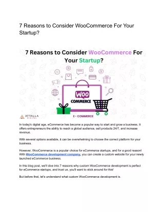 7 reasons to consider woocommerce for your startup