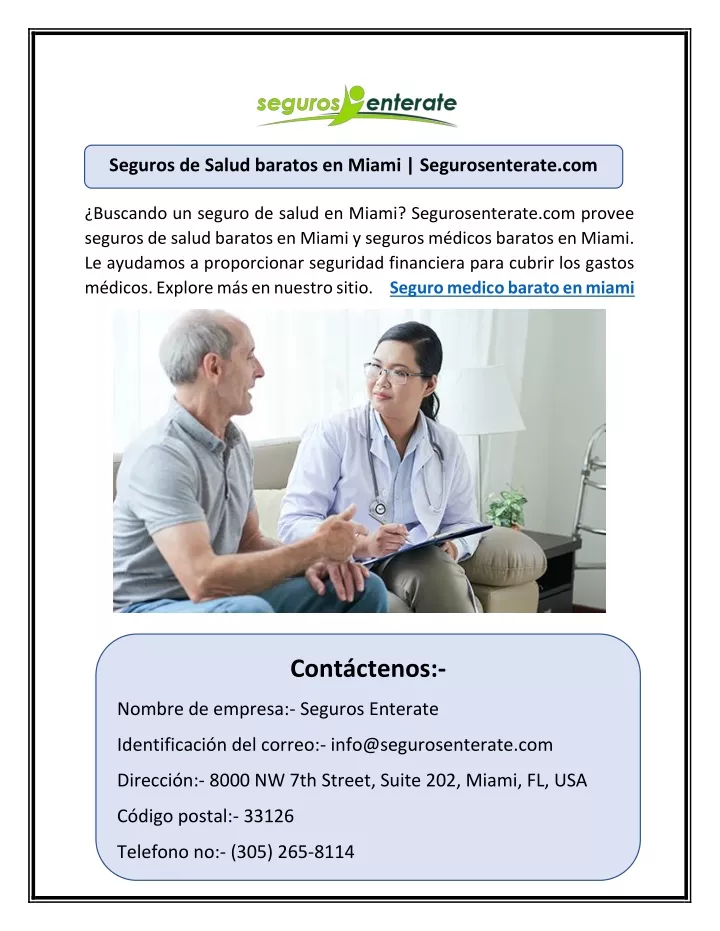 seguros de salud baratos en miami segurosenterate