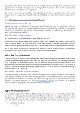 The Common Data Structures you should know
