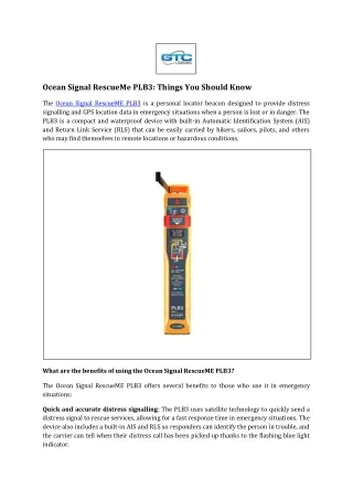 Ocean Signal RescueMe PLB3