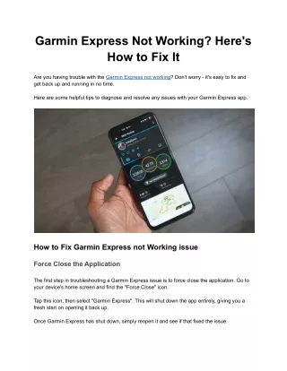 Garmin Express Not Working- Here How to Fix It