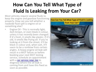 How Can You Tell What Type of Fluid