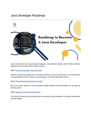 Java Developer Roadmap 2023