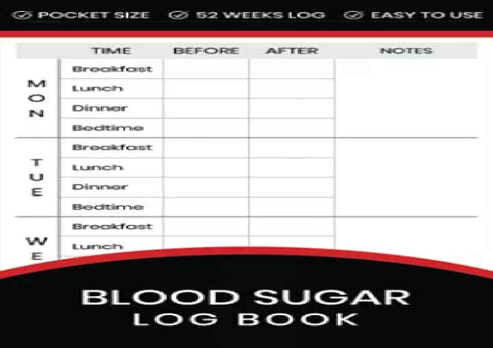 blood sugar log book 52 weeks diabetic glucose