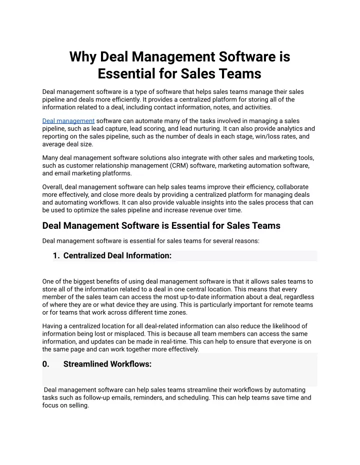 why deal management software is essential