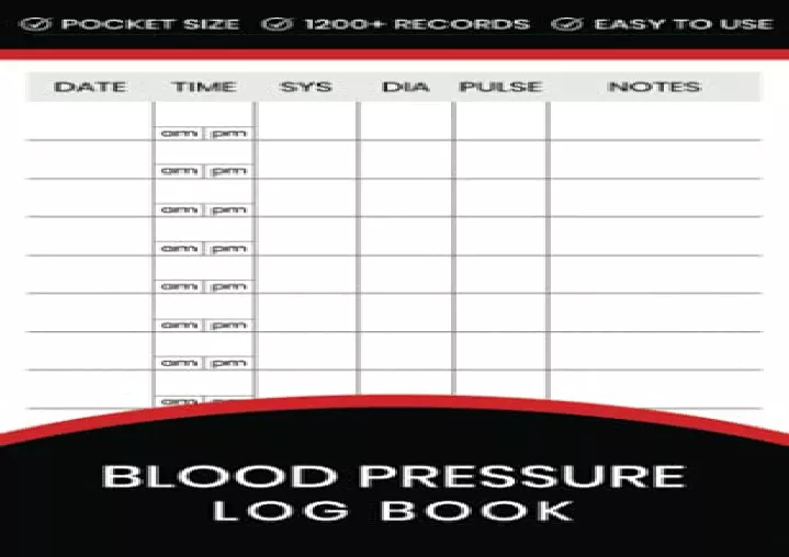 blood pressure log book daily blood pressure