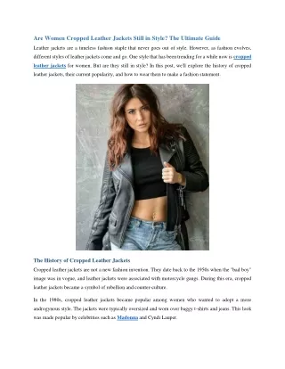 Are Women Cropped Leather Jackets Still in Style
