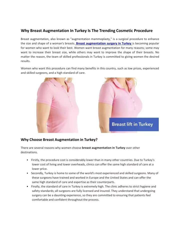 why breast augmentation in turkey is the trending