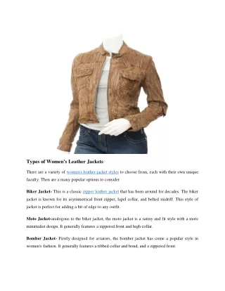 Types of Women leather jackets