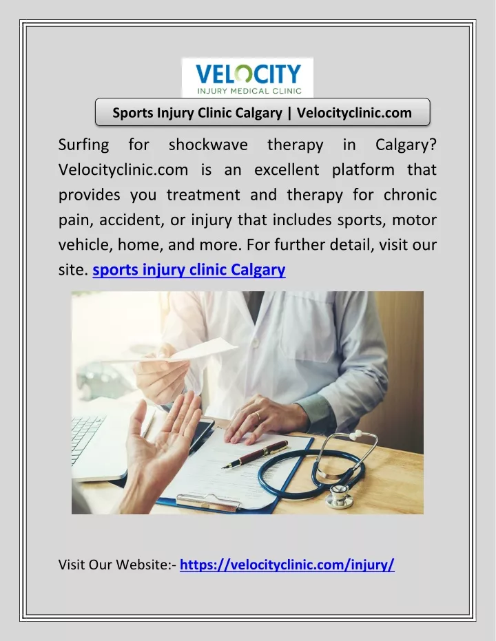 sports injury clinic calgary velocityclinic com