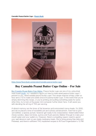 Cannabis Peanut Butter Cups