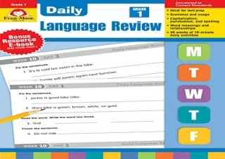 [DOWNLOAD PDF] Daily Language Review, Grade 1 full