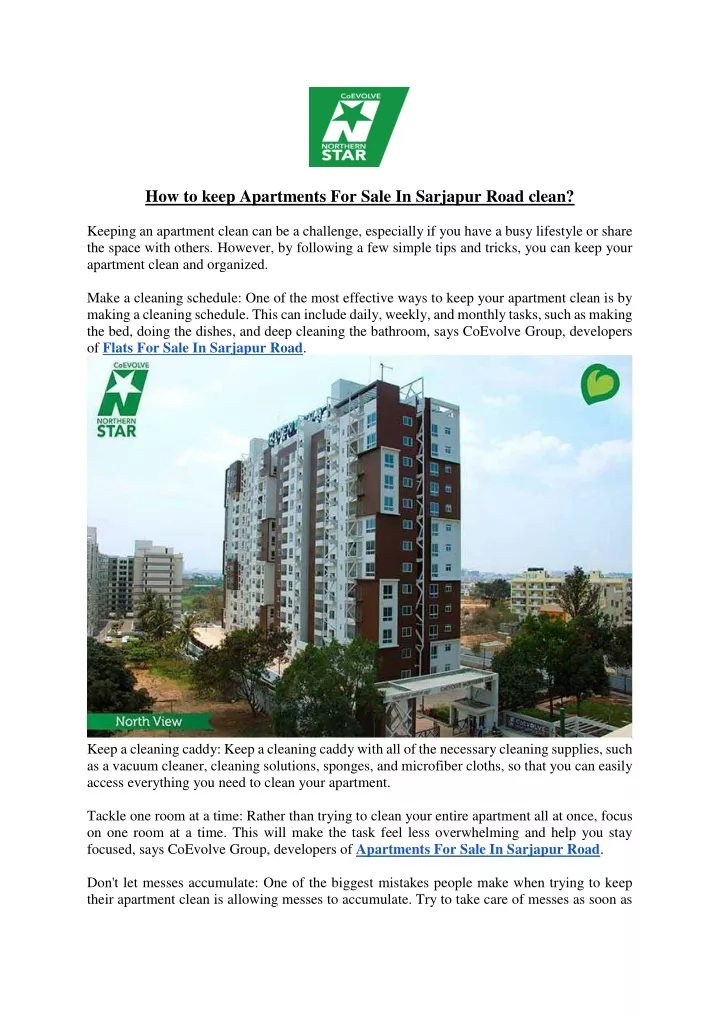 how to keep apartments for sale in sarjapur road