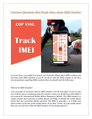 Common Questions that People Have about IMEI Number