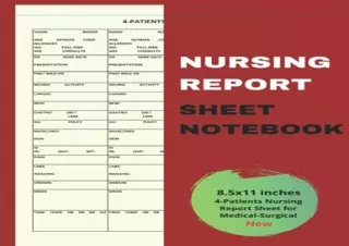 [MOBI] eBook 4-PATIENTS NURSING REPORT SHEET NOTEBOOK: Nurse report sheet notebo