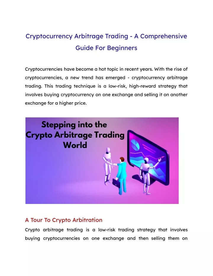 cryptocurrency arbitrage trading a comprehensive