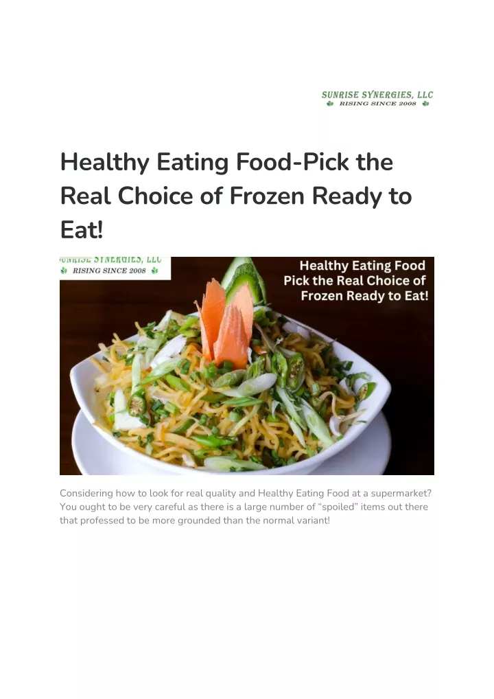 healthy eating food pick the real choice