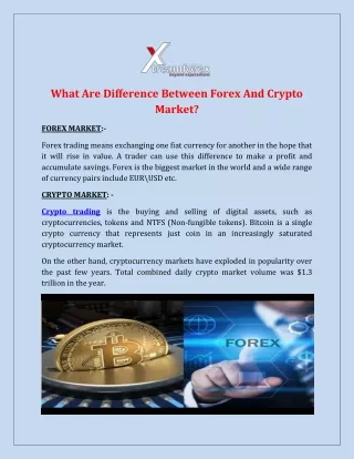 What Are Difference Between Forex And Crypto Market