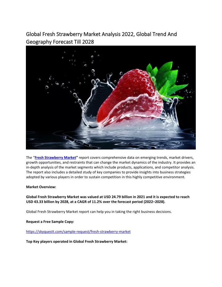 global fresh strawberry market analysis 2022