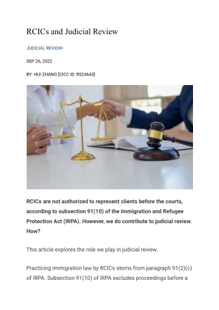 rcics and judicial review