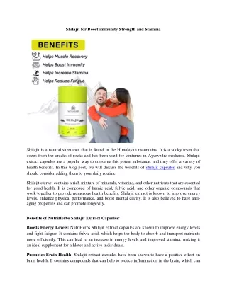 shilajit for boost immunity strength and stamina