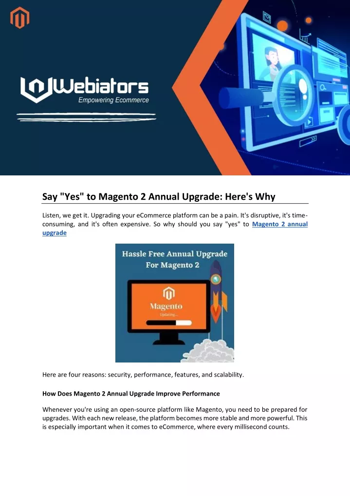 say yes to magento 2 annual upgrade here s why