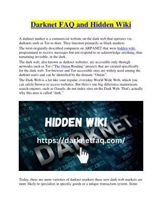 Darknet faq & Hidden wiki