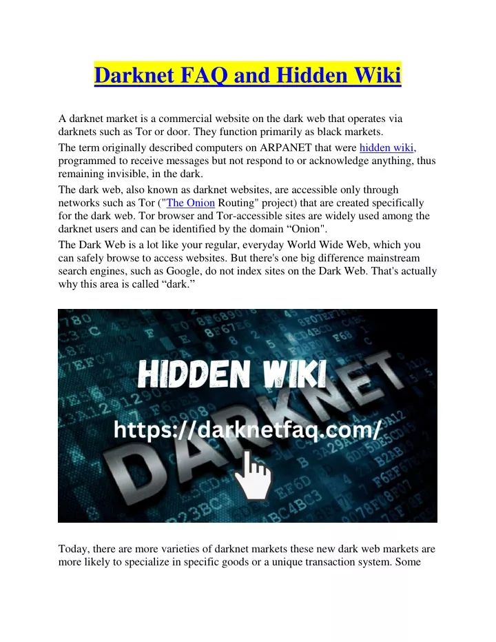 darknet faq and hidden wiki a darknet market