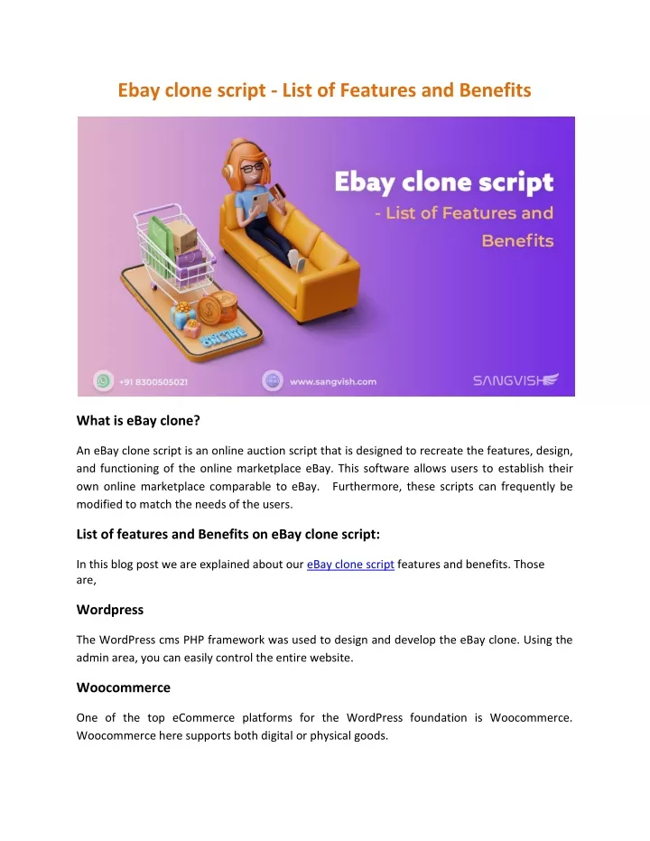 ebay clone script list of features and benefits