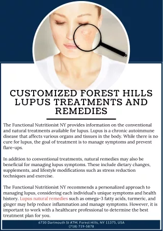 Customized Forest Hills Lupus Treatments and Remedies