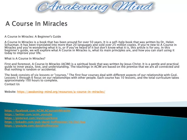 a course in miracles