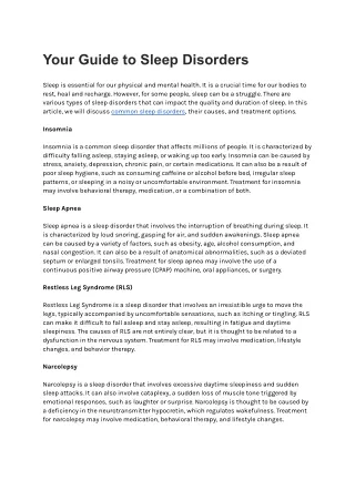 your guide to sleep disorders