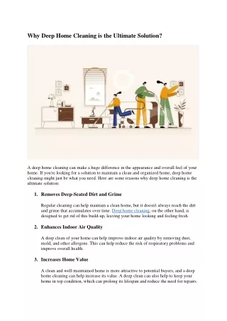 why deep home cleaning is the ultimate solution