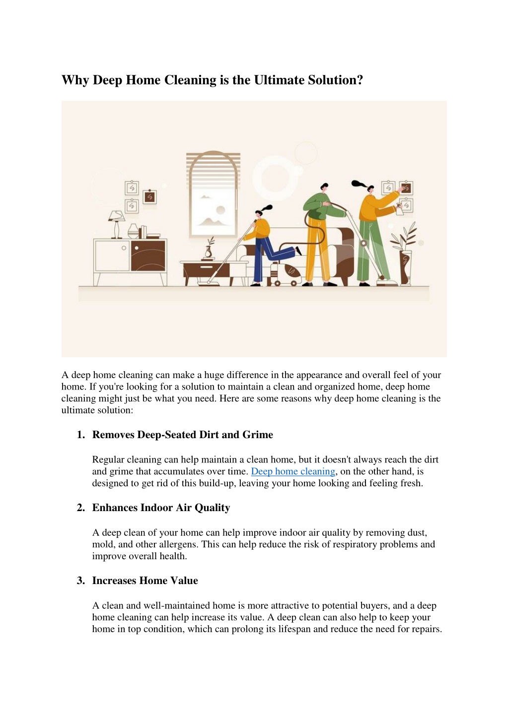 PPT - Why Deep Home Cleaning is the Ultimate Solution PowerPoint ...