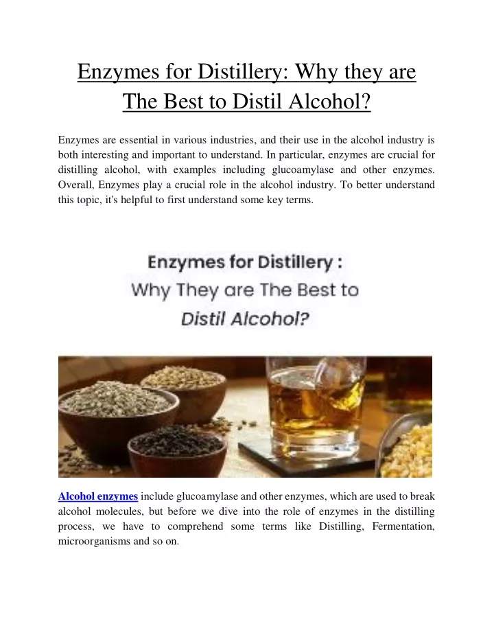 enzymes for distillery why they are the best