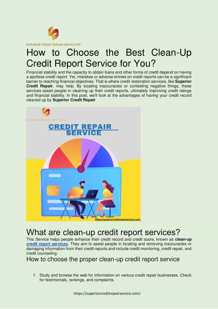 how to choose the best clean up credit report