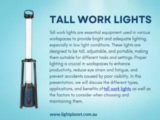 Brighten Your Workspace with Tall Work Lights from Light Planet