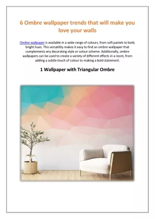 Ombre Wallpaper for walls