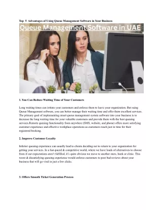 top 5 advantages of using queue management