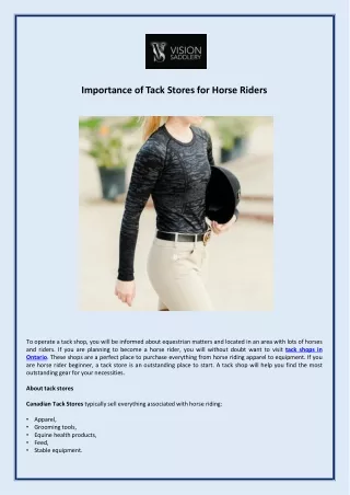 Importance of Tack Stores for Horse Riders