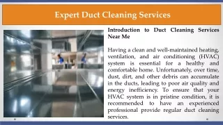 Expert Duct Cleaning Services