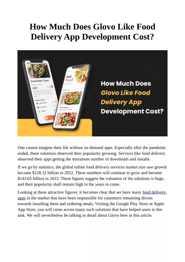 how much does glovo like food delivery