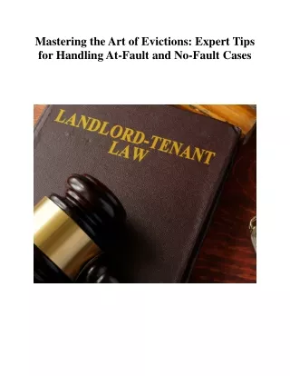 Mastering the Art of Evictions, Expert Tips for Handling At-Fault and No-Fault Cases