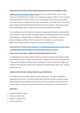 healthcare data informatics software market