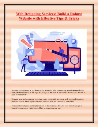 web designing services build a robust website