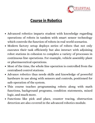 course in robotics