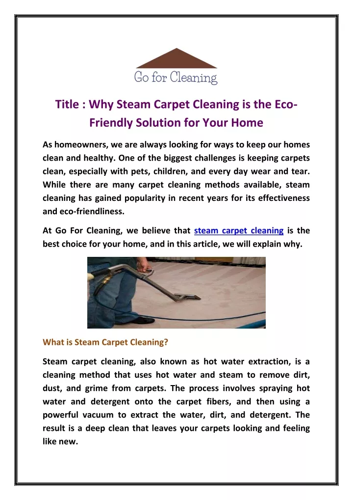 title why steam carpet cleaning